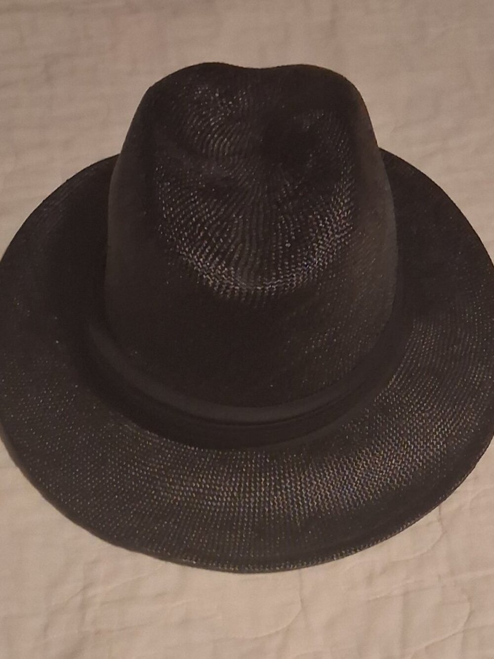 Women's Straw Fedora Black 12 Inch Hat